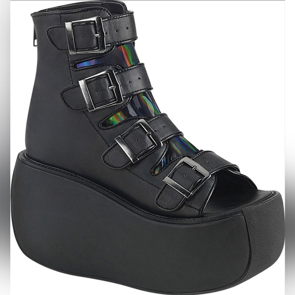 Demonia Violet Peep Toe Booties